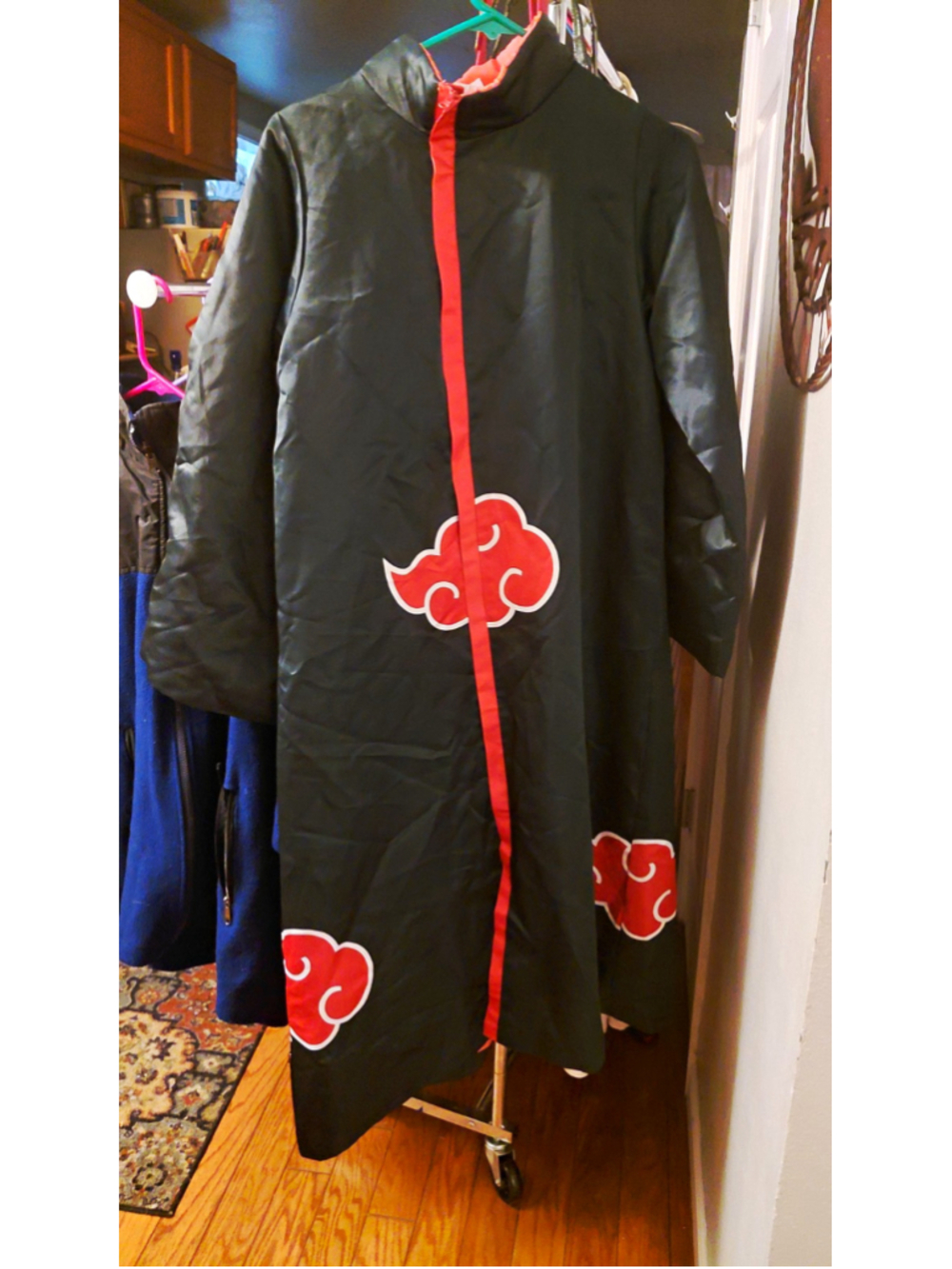 Naruto Shippuden Akatsuki Padded Coat Cloak Black/Red Unisex Adults L/XL